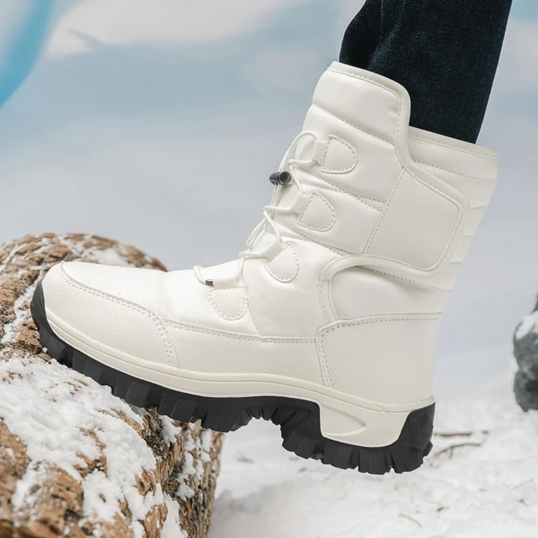 Women's Insulated Waterproof Winter Boots with Hook-and-Loop Closure for Snow & Ice