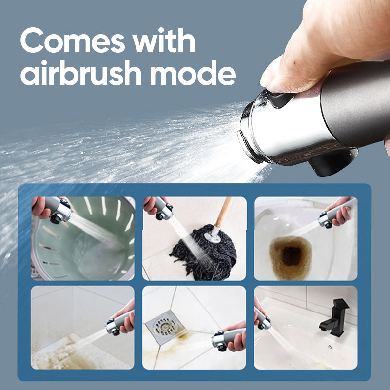 3-Mode High-Pressure Handheld Shower Head with On/Off Pause Switch & Built-In Water Filter
