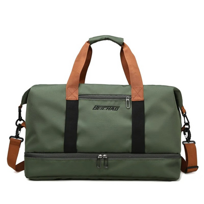 Weekend Duffel Bag with Shoe Compartment & Wet-Dry Separation for Gym Travel