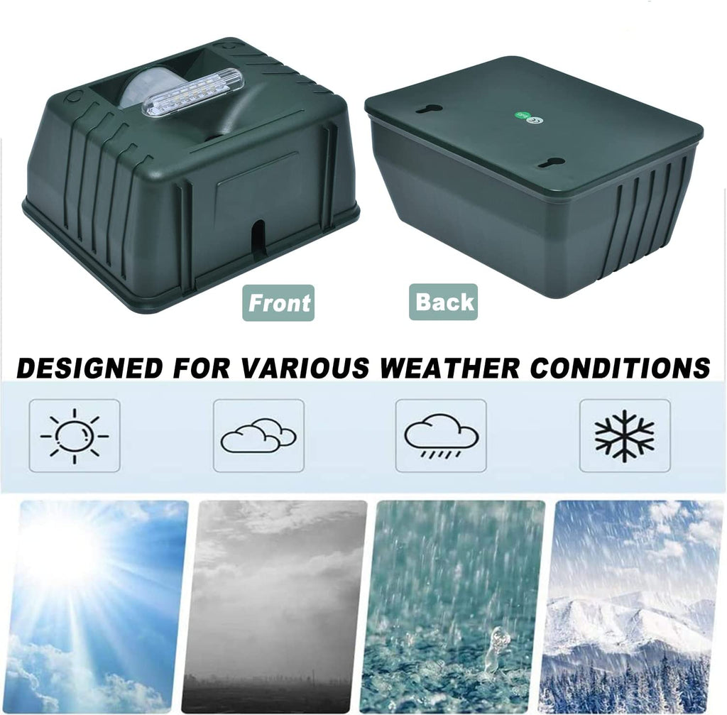 Solar-Powered Ultrasonic Wildlife Deterrent with Motion Sensor for Yards & Gardens – Harmless Pest Control Device