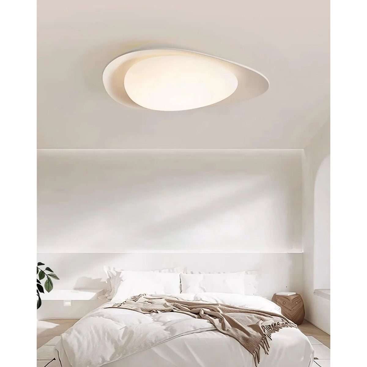 Flush Mount Ceiling Light Botanical Leaf Design Green 16 Inch Adjustable LED for Bedroom Kitchen Dining Room Natural Decor