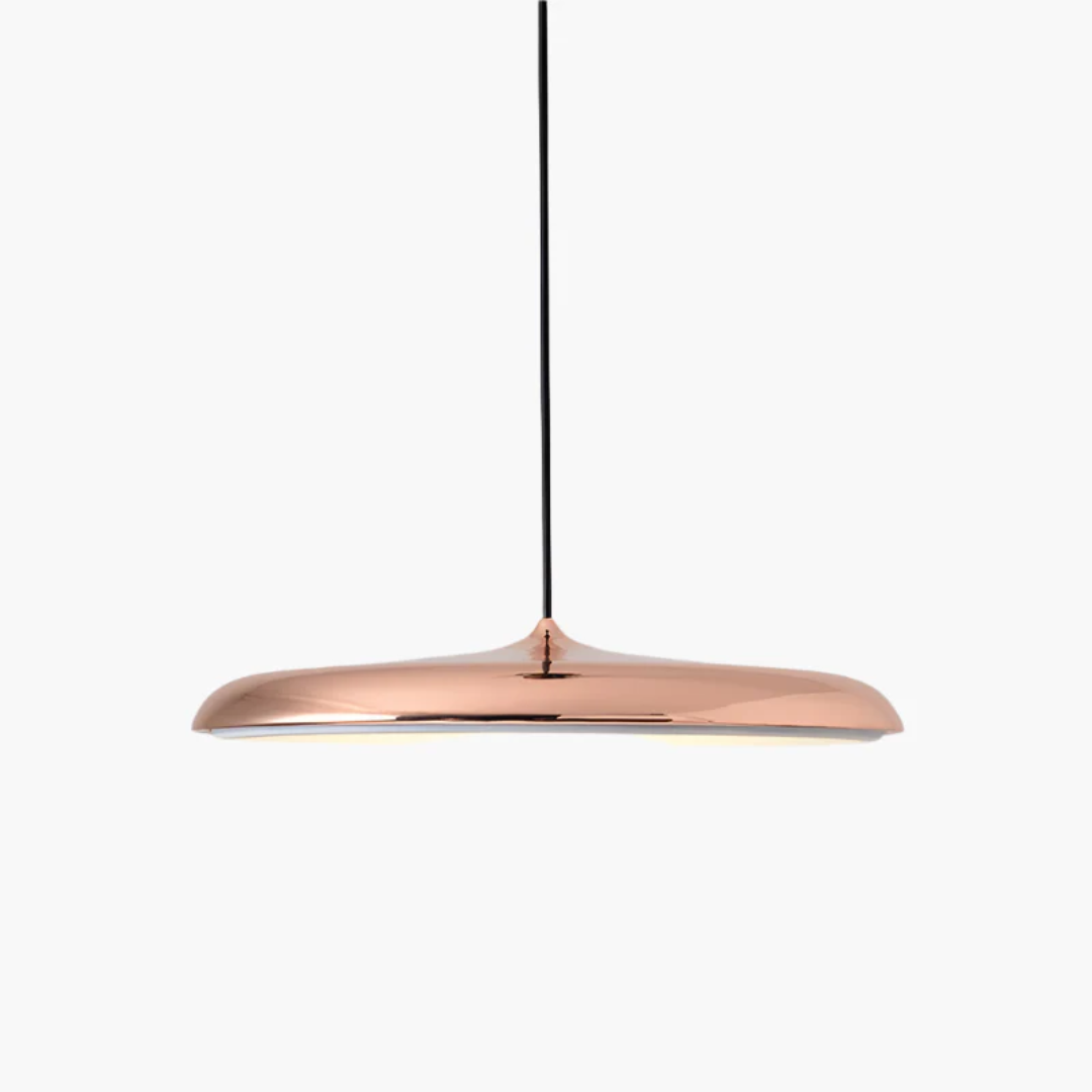 Round LED Ceiling Pendant in Metal & Acrylic – 16 Inch Blue Hanging Light for Dining Room, Kitchen Island, Bedroom – Modern Minimalist Desig