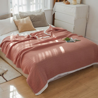 6-Layer Muslin Cotton Blanket Breathable Soft Throw Full Queen King Size for Bed Couch All-Season Lightweight Bedspread Adults Kids
