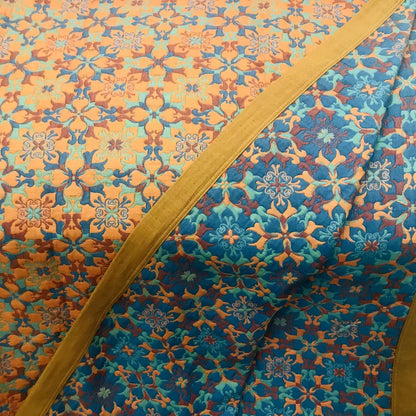 Six-Layer Cotton Quilt with Blue Pattern – Breathable Bed Blanket for Year-Round Comfort