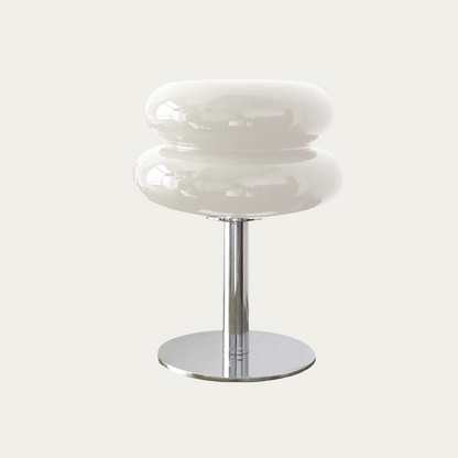 Frosted Glass Accent Lamp 10 Inch Sphere Bedside Light with Metal Base for Nightstand Reading Office Desktop Illumination