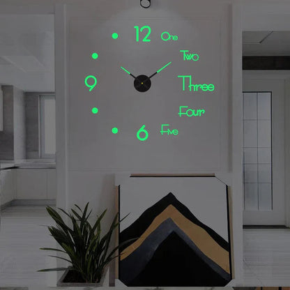 Oversized Acrylic Timepiece 35 Inches Red Whisper-Quiet Movement Decorative Statement Clock for Home Office Bedroom