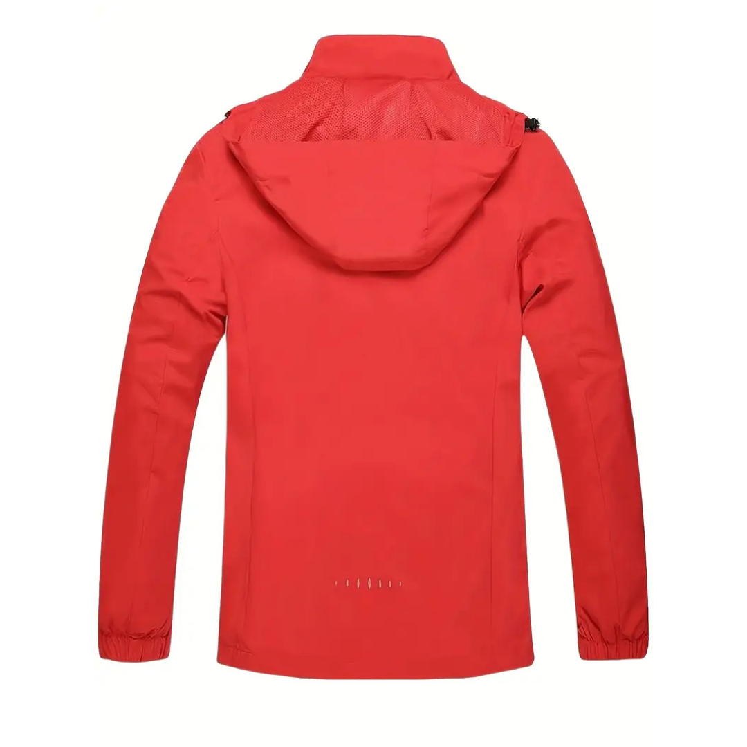Lightweight Zip-Front Rain Jacket with Hood – Breathable Weather Shell for Men