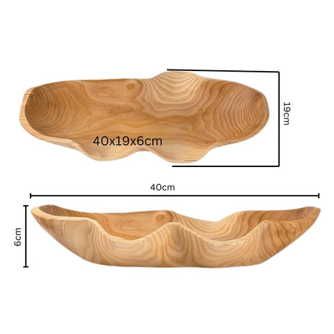 Mira Serving Fruit Tray - Rustic Wood, Natural Design