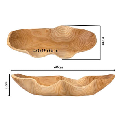 Mira Serving Fruit Tray - Rustic Wood, Natural Design