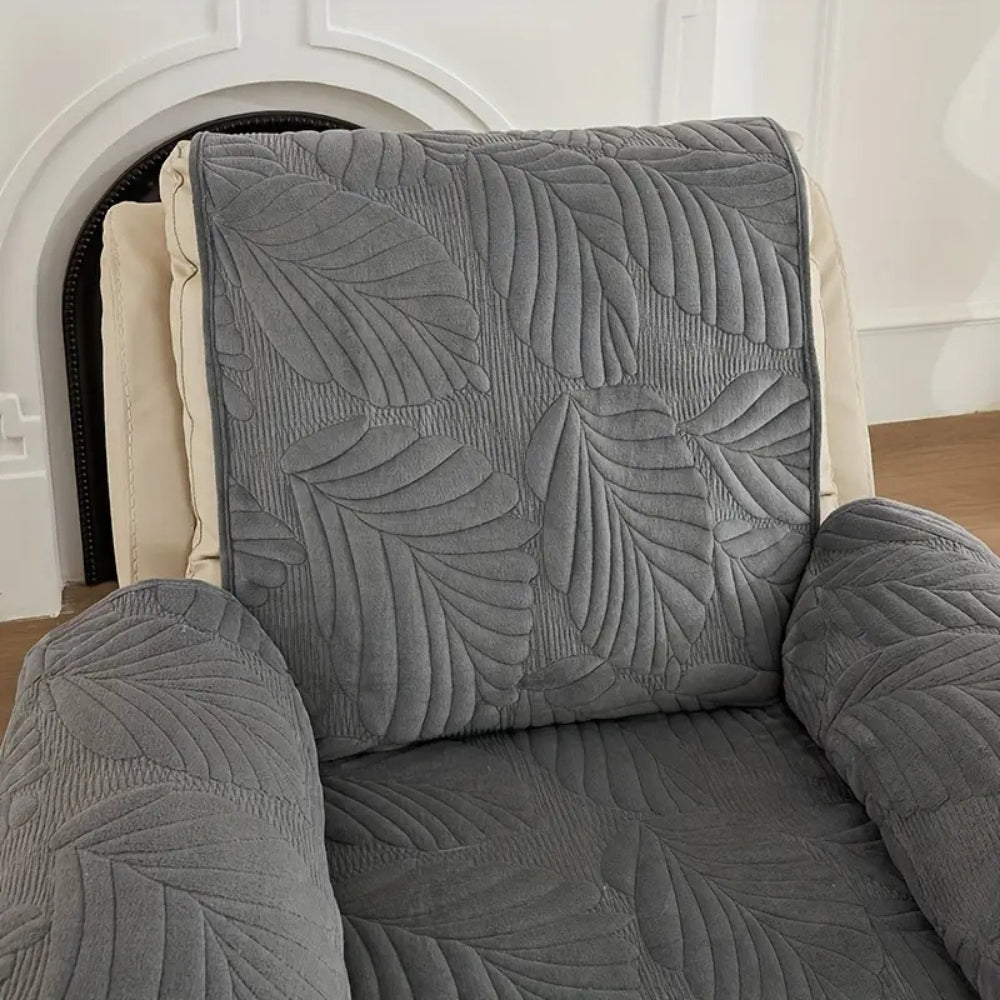 Botanical Print Furniture Protector for Recliners – Anti-Slip Stretch Chair Cover for Living Room & Home Office