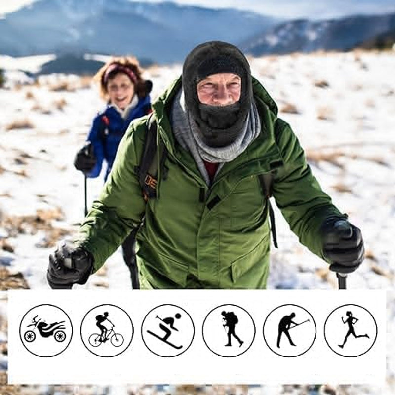 Fleece Balaclava Ski Mask Full Face Winter Hood Windproof Adjustable Neck Warmer for Skiing Snowboarding Hiking Motorcycling