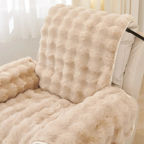 Faux Elegance Recliner Cover - Plush Microfiber, Pet-Friendly