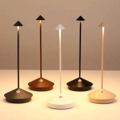 Cordless LED Accent Light 12 in Tall Rechargeable Battery Powered Dimmable Warm Glow Metal Construction Patio Dining Bedside Use