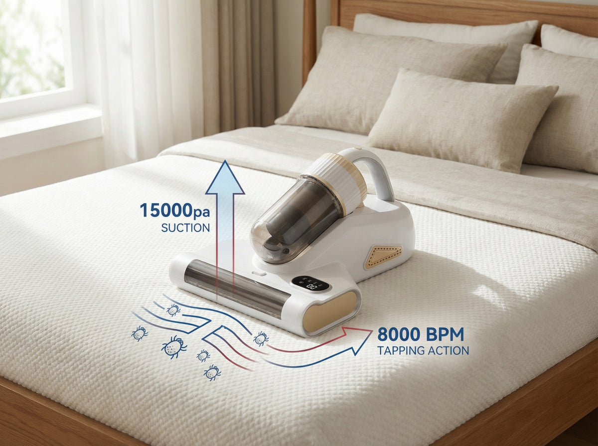 Ortekor Mattress Cleaner | Deep Cleaning Vacuum with UV-C Light & Heat Technology | Allergy Relief for a Healthier Sleep Environment