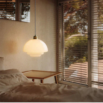 Frosted Glass Globe Ceiling Fixture E27 Socket for Kitchen Island Dining Table Hallway Entry Bedroom | White Mid-Century Drop Light for Livi
