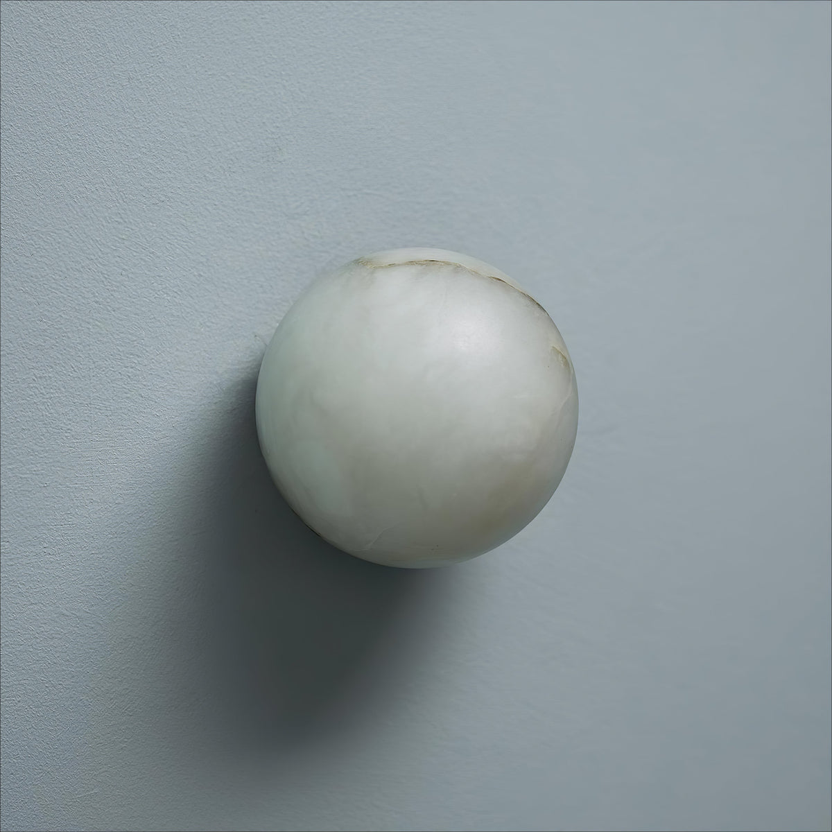 Compact Alabaster Sconce 5 in Globe Natural Stone Diffuser Modern Minimalist Lighting for Bedroom Hallway Entryway Accent Wall Mount Fixture