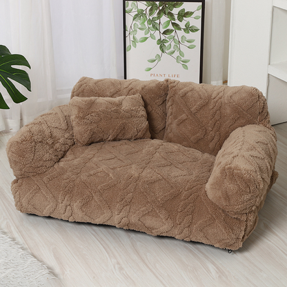 Cozy Sofa Dog Bed with Raised Edge – Soft Plush Design