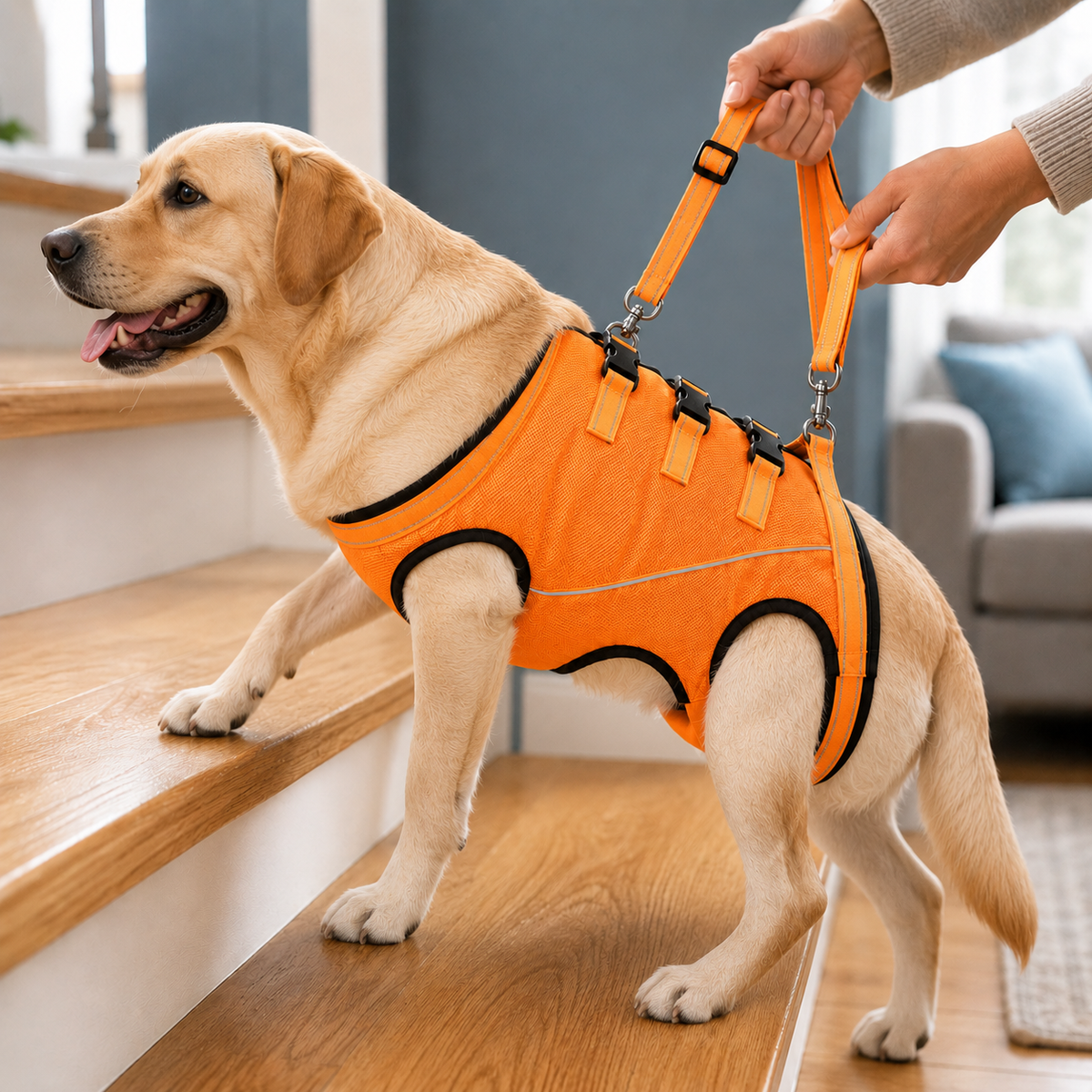 Ortekor Full-Body Dog Mobility Support Harness for Stairs & Car Rides - Lift Assist Vest for Senior Dogs with Weak Hind Legs