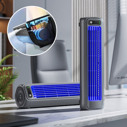 Rechargeable Tower Fan Wireless 12-Inch Desk Air Circulator for Home Office Bedroom Personal Cooling Desktop Portable Battery Powered Compac