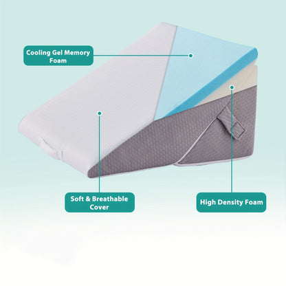Adjustable Wedge Pillow for Bed – Leg, Back & Knee Support for Sleep & Recovery