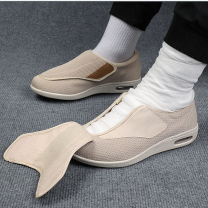 Extra-Wide Adjustable Velcro Shoes for Swollen Feet with Memory Foam Insoles – Breathable Diabetic-Friendly Slip-Resistant Sneakers for