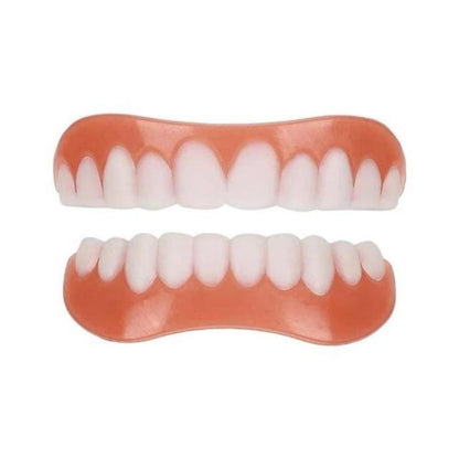 Temporary Cosmetic Teeth Veneers – Instant Smile Covers for Upper & Lower Teeth – Food-Safe Silicone Snap-On Denture Overlay for