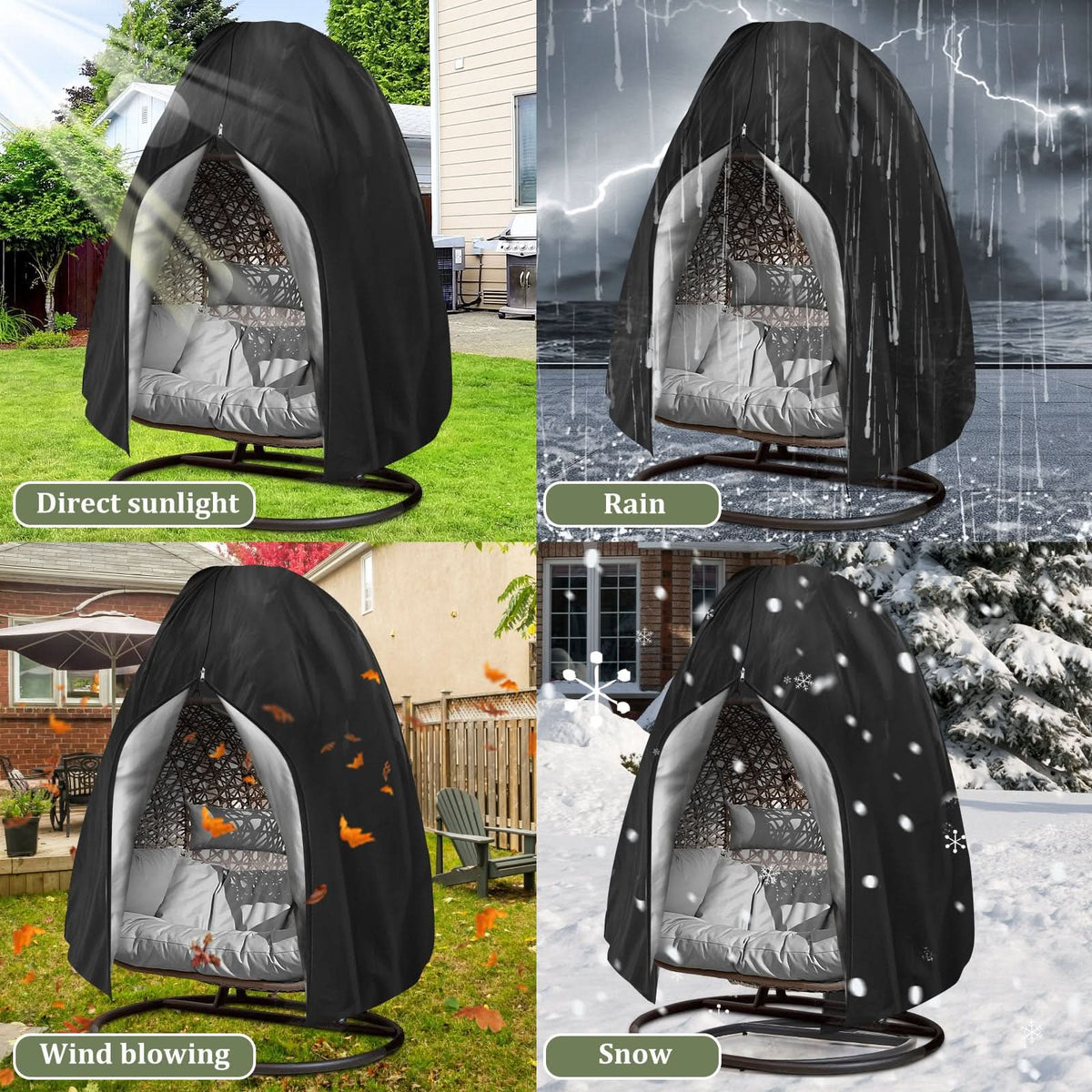 SWINGLIVA – Hanging Chair Cover for Outdoor Egg Chairs