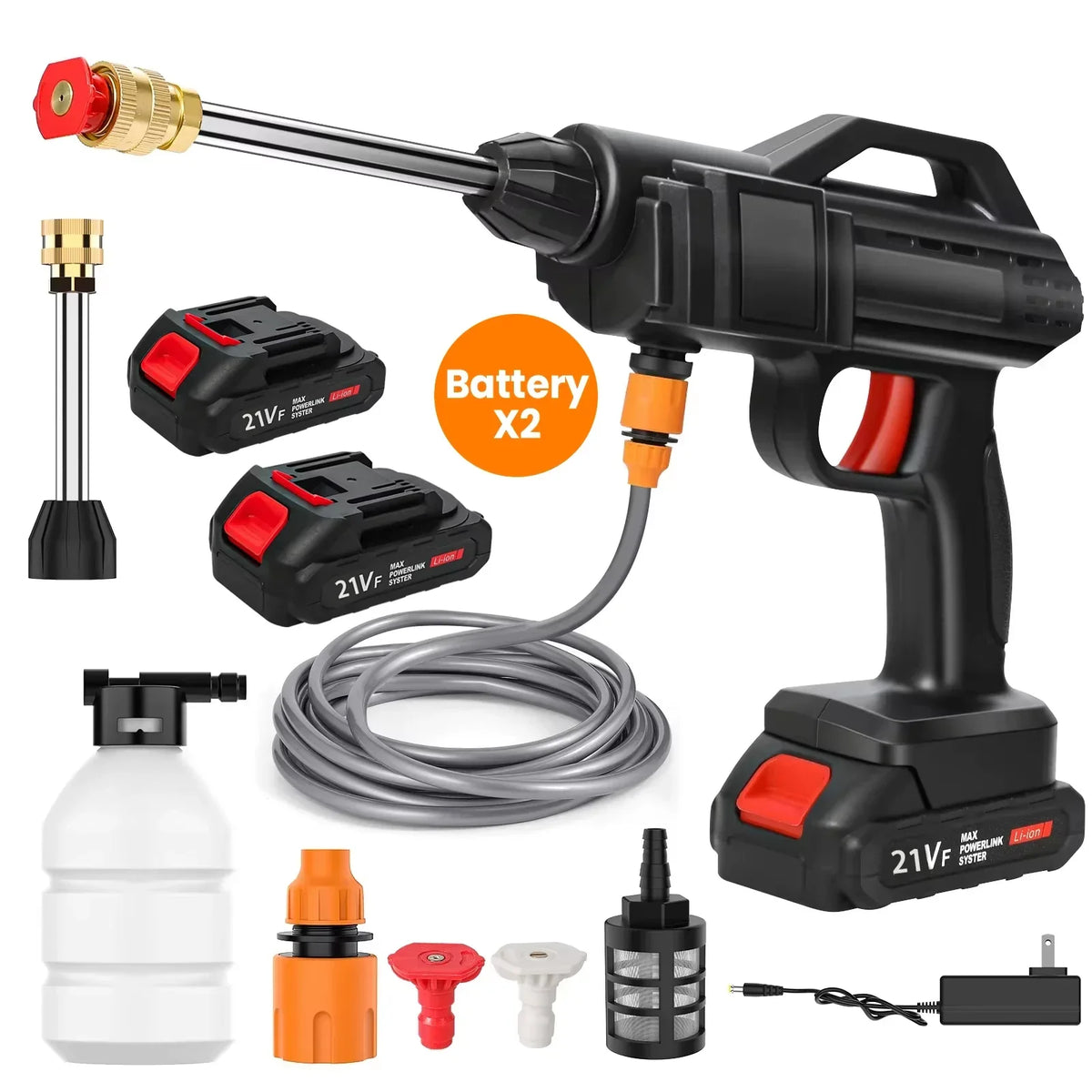 Cordless Pressure Washer Portable Battery-Powered High-Pressure Sprayer for Cars Patios Driveways
