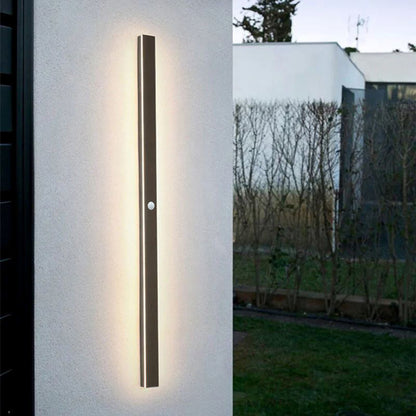 Outdoor Linear LED Wall Light 78 in Black Weatherproof Fixture for Facade Garden Patio Hallway Pathway Entrance IP65 Architectural Slim Prof