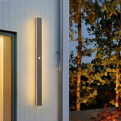 Outdoor Linear LED Wall Light 78 in Black Weatherproof Fixture for Facade Garden Patio Hallway Pathway Entrance IP65 Architectural Slim Prof