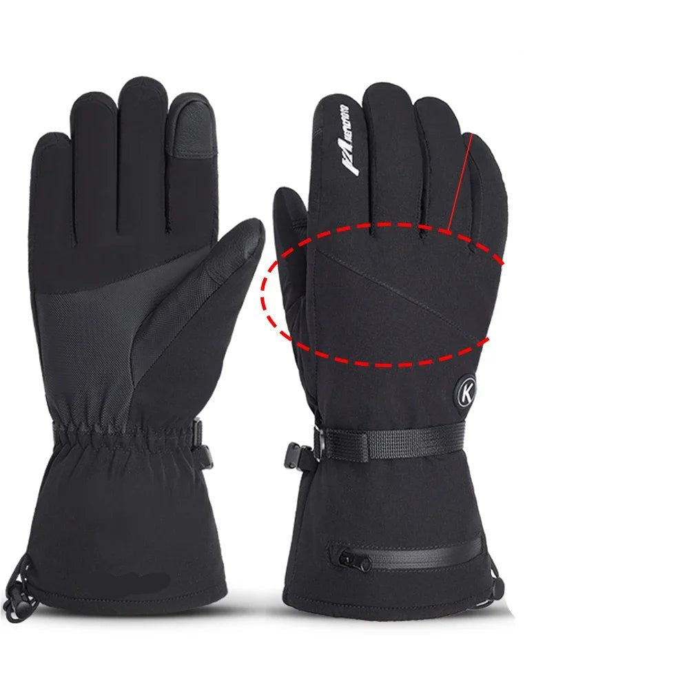 Battery-Powered Winter Gloves with Built-In Hand Warmers for Skiing Snowboarding Cycling Hiking Cold Weather