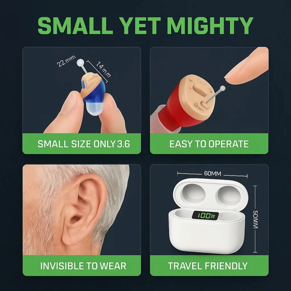 Rechargeable Invisible In-Ear Hearing Amplifiers – Crystal Clear Sound, Discreet Design for Daily Comfort