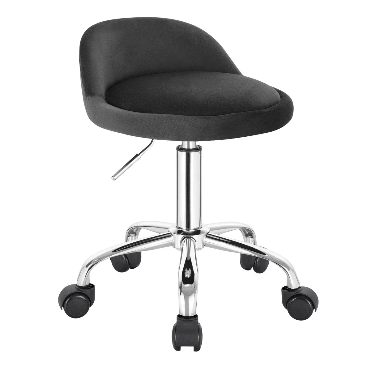 Cushioned Task Chair with Wheels Height Adjustable 21–26 Inches Compact Swivel Seat for Vanity Desk Salon Workspace Studio Home Office