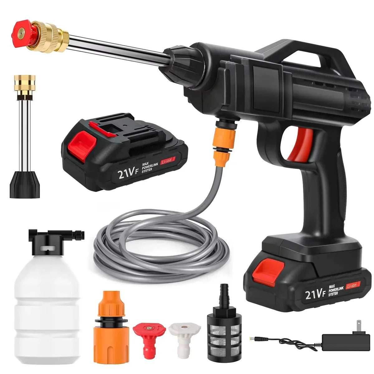 Cordless Pressure Washer Portable Battery-Powered High-Pressure Sprayer for Cars Patios Driveways