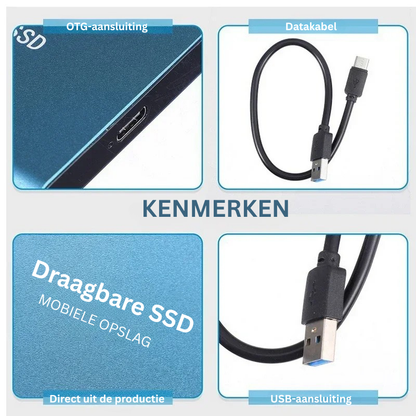 128GB Portable Solid State Drive | Aluminum External SSD for Laptop, Desktop & Mobile | USB-C & USB 3.1 Compatible | High-Speed Data