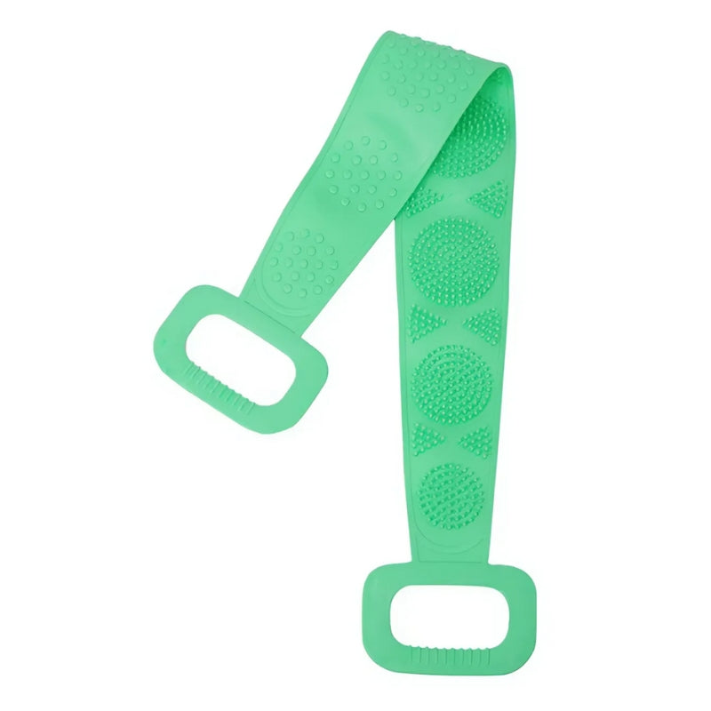 Silicone Back Scrubber with Dual-Sided Exfoliating Bristles and Massage Nubs for Shower | Easy-Reach Long Handle Body Brush for Men & Women
