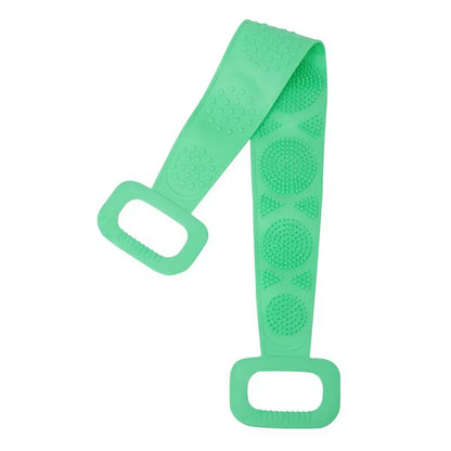 Silicone Back Scrubber with Dual-Sided Exfoliating Bristles and Massage Nubs for Shower | Easy-Reach Long Handle Body Brush for Men & Women