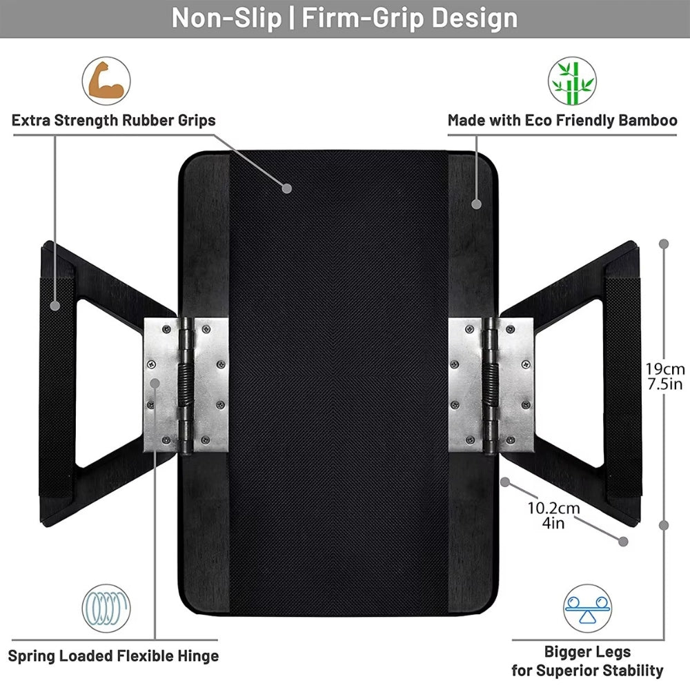 Bamboo Sofa Arm Tray with Adjustable Clip – Couch Side Table for Drinks, Snacks & Remote – No Assembly Armrest Caddy Organizer