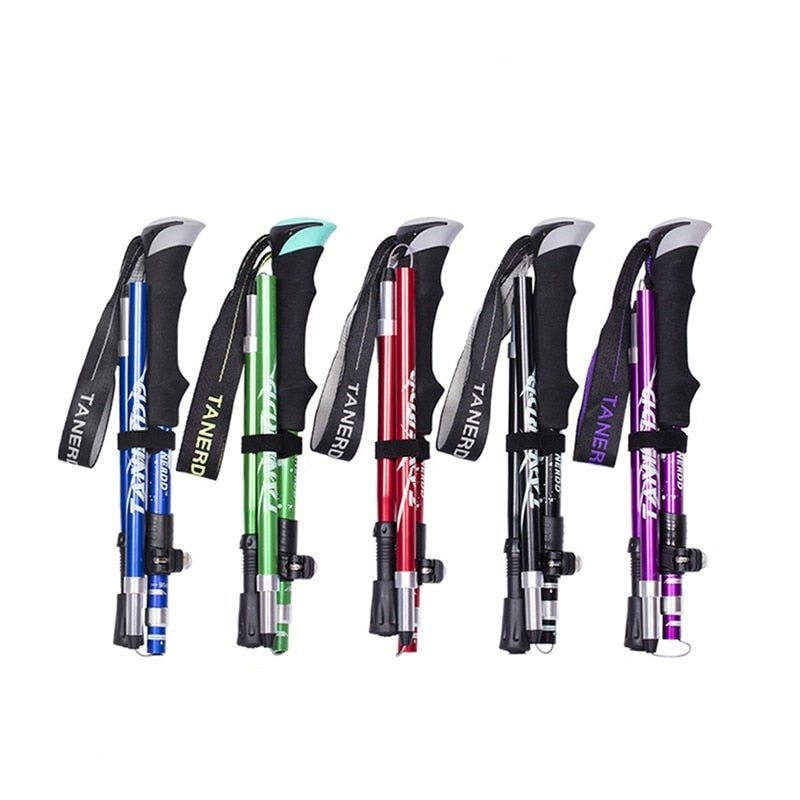 Adjustable Trekking Poles for Hiking, Telescopic Aluminum Trekking Poles with Ergonomic Grip, Lightweight Walking Sticks