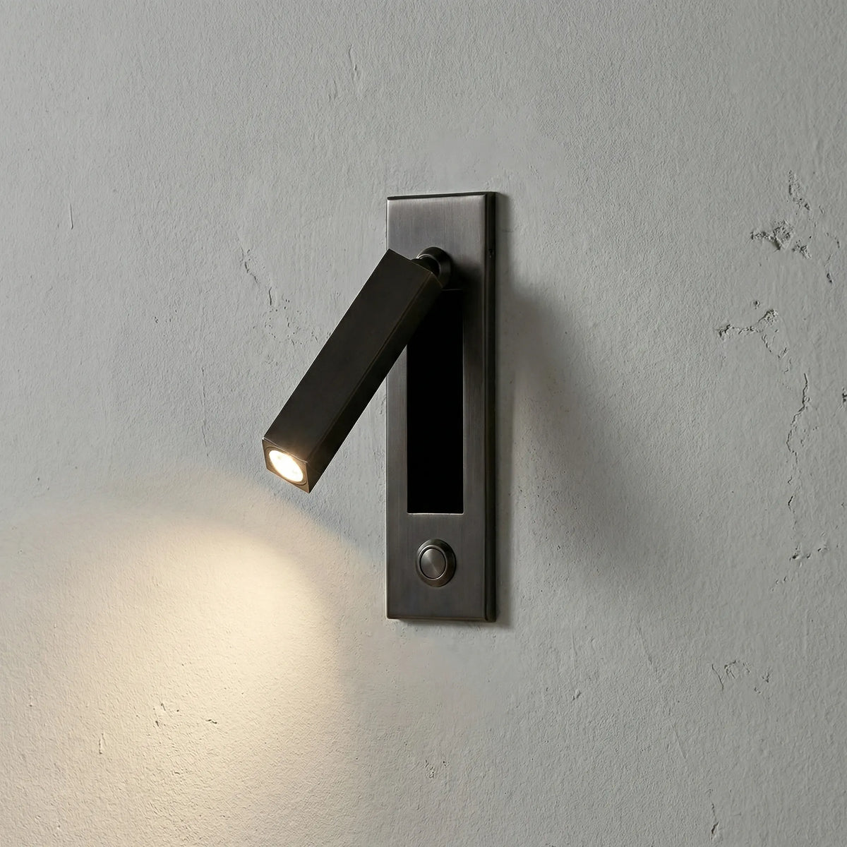 Pivoting Bedside Wall Light Fixture 2 in Diameter Metal Finish 3-Color LED Recessed Mount for Bedroom Reading Nook Hallway Task Lighting