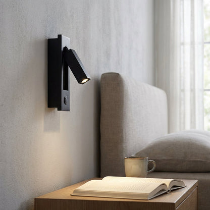 Pivoting Bedside Wall Light Fixture 2 in Diameter Metal Finish 3-Color LED Recessed Mount for Bedroom Reading Nook Hallway Task Lighting