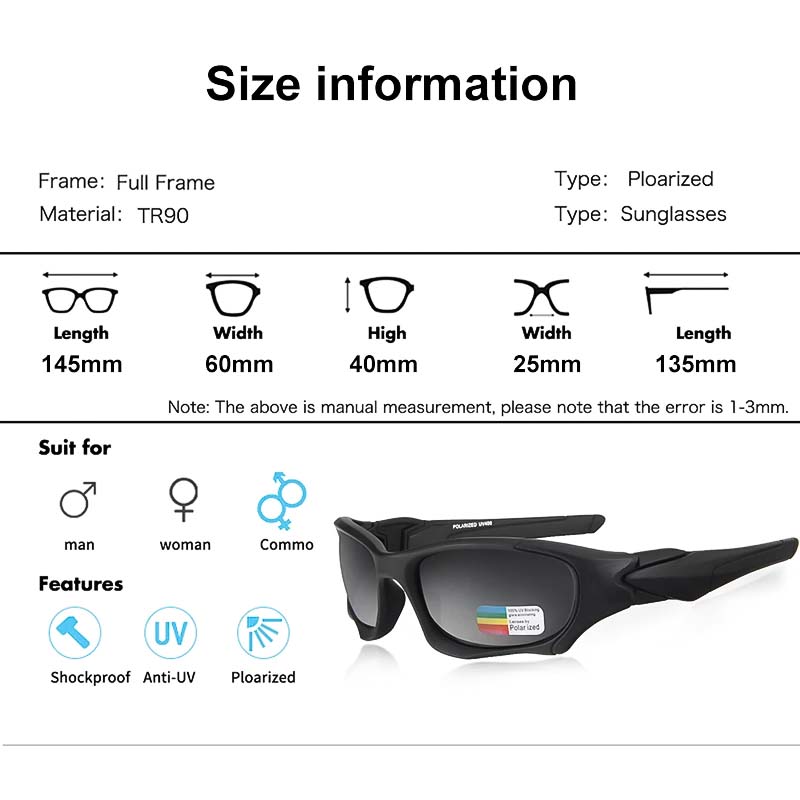 Polarized Sunglasses for Motorcycle Riders, UV400 Sunglasses with Non Slip Grip, Photochromic Sport Sunglasses