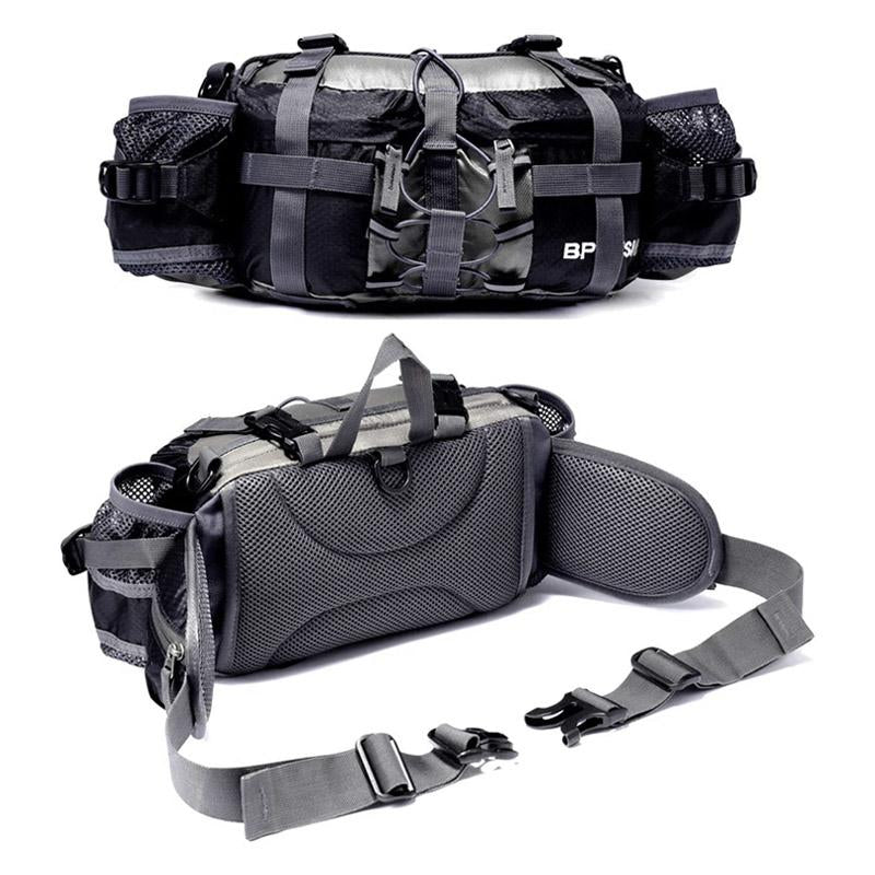 Belt Bag Waterproof, Hiking Waist Bag with Water Bottle Holder, Adjustable Bum Bag for Running and Travel