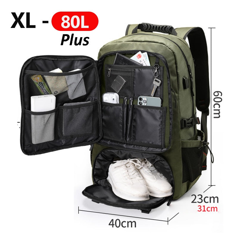 Adventure Ready | Large Capacity Travel Backpack with Water-Resistant Design | Versatile Gear Carrier for Outdoor Enthusiasts
