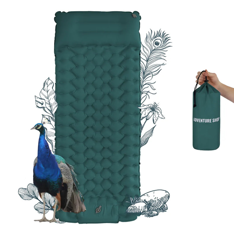 Camping Sleeping Mat Ultralight with Integrated Pump, Inflatable Sleeping Pad for Backpacking, Compact Sleeping Pad 8 cm