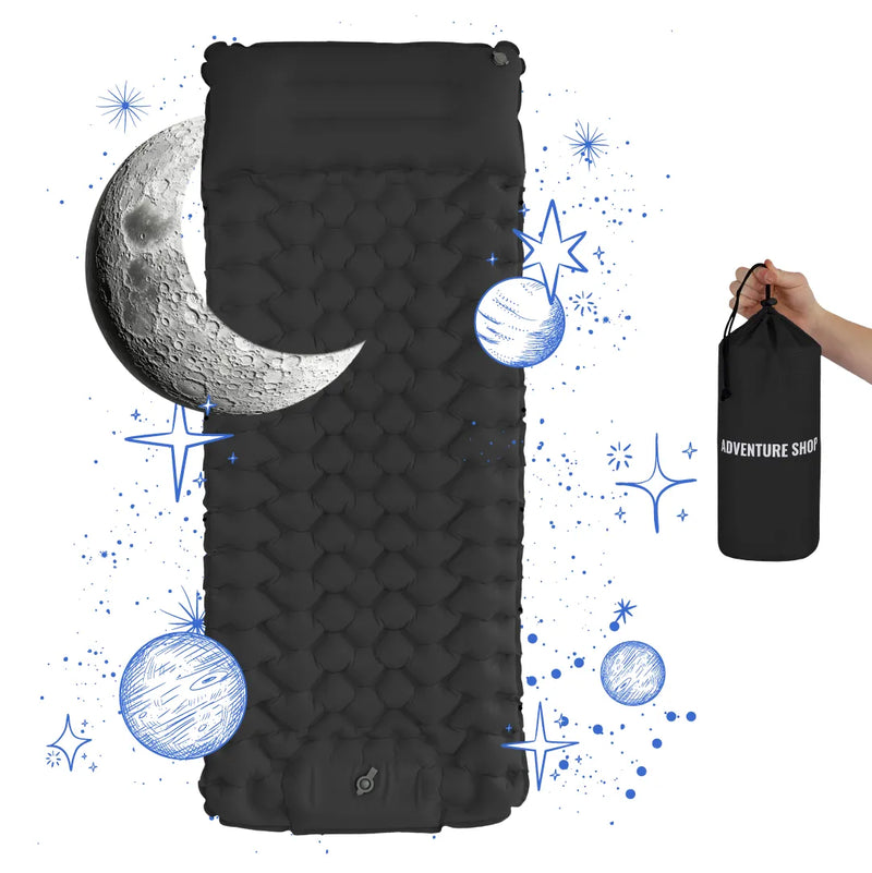 Camping Sleeping Mat Ultralight with Integrated Pump, Inflatable Sleeping Pad for Backpacking, Compact Sleeping Pad 8 cm
