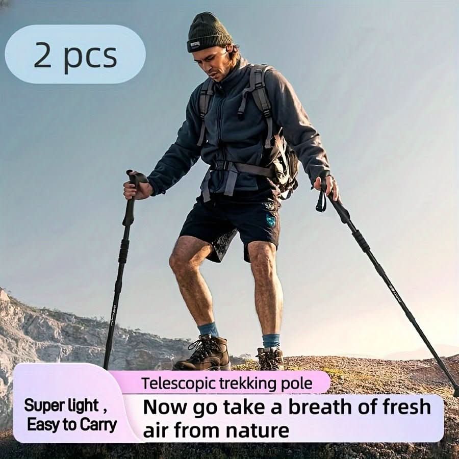 Adventure Trek | Adjustable Aluminum Trekking Poles with Shock Absorption | Lightweight Hiking Sticks for Enhanced Stability