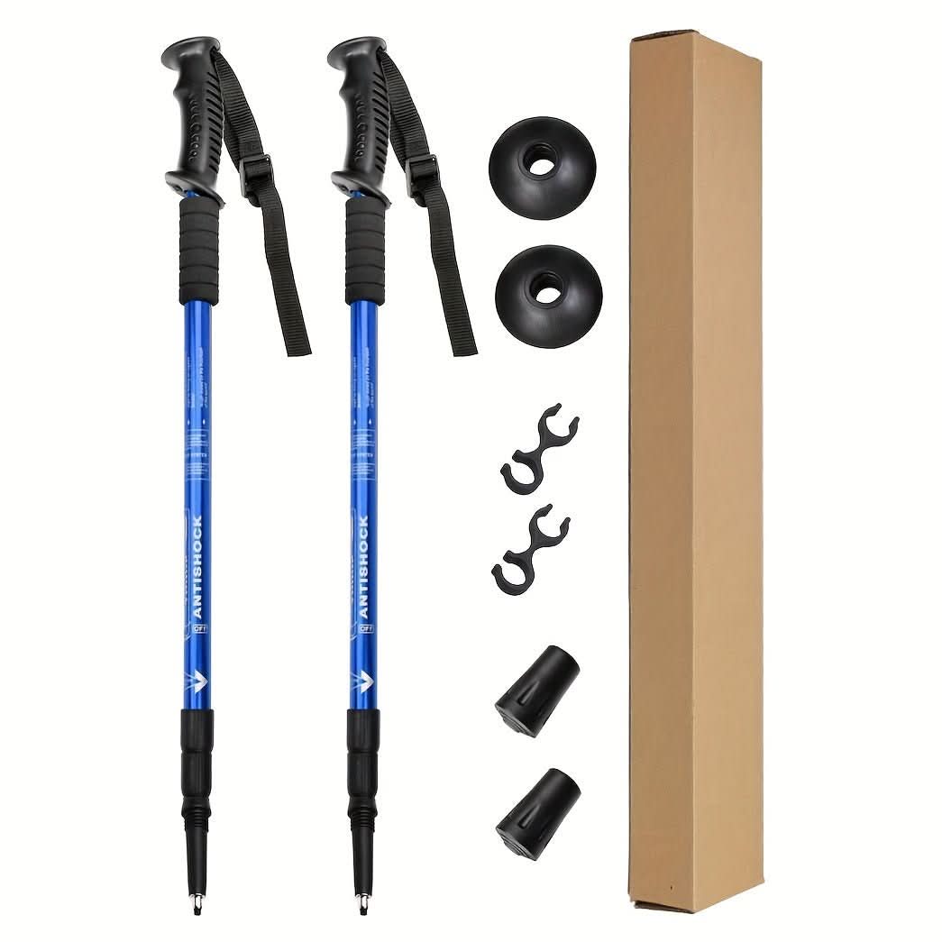 Adventure Trek | Adjustable Aluminum Trekking Poles with Shock Absorption | Lightweight Hiking Sticks for Enhanced Stability
