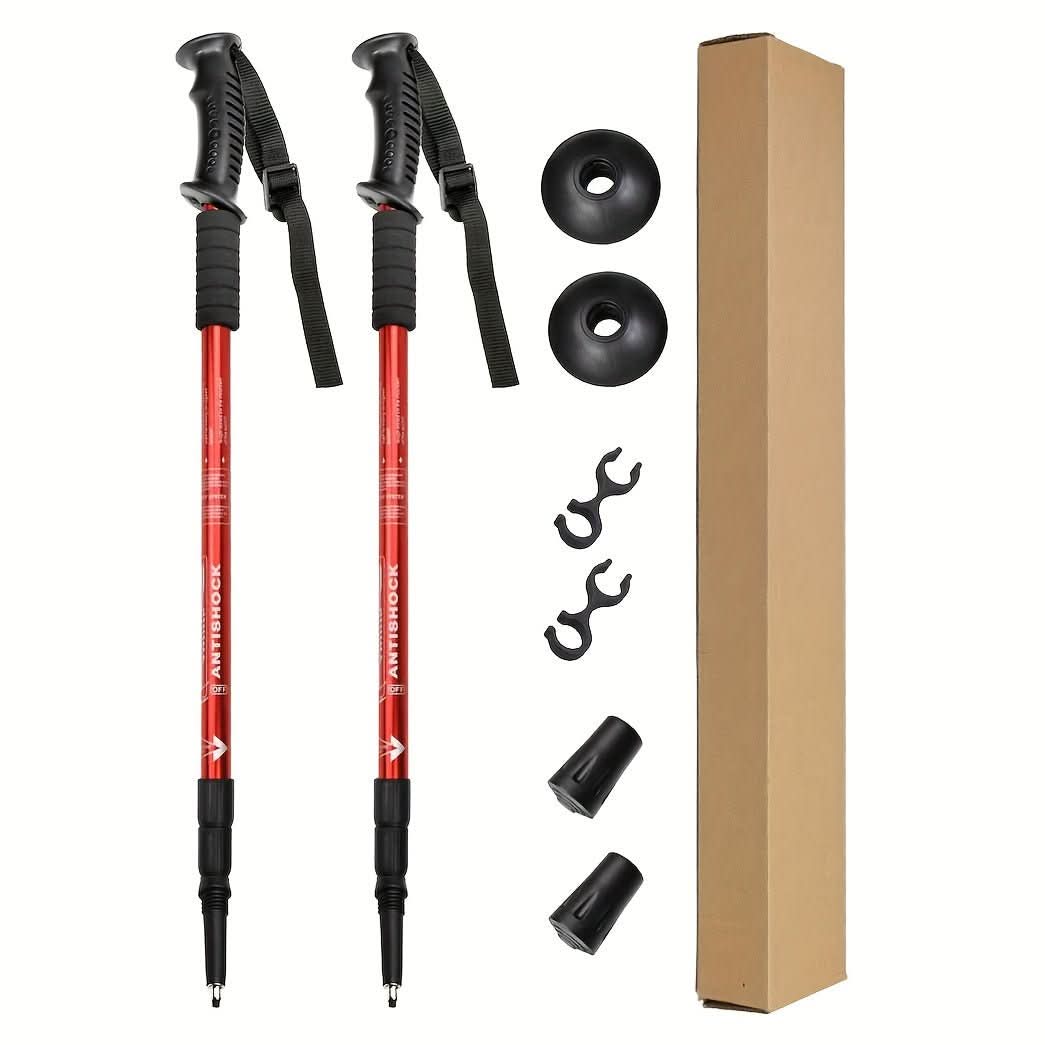 Adventure Trek | Adjustable Aluminum Trekking Poles with Shock Absorption | Lightweight Hiking Sticks for Enhanced Stability
