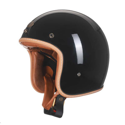 Biker Helmet, Vintage Lightweight Motorcycle Helmet with Low Profile Design, DOT and ECE Certified Open Face Helmet